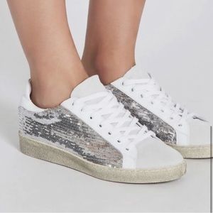 IRO Silver Sequin Sneakers